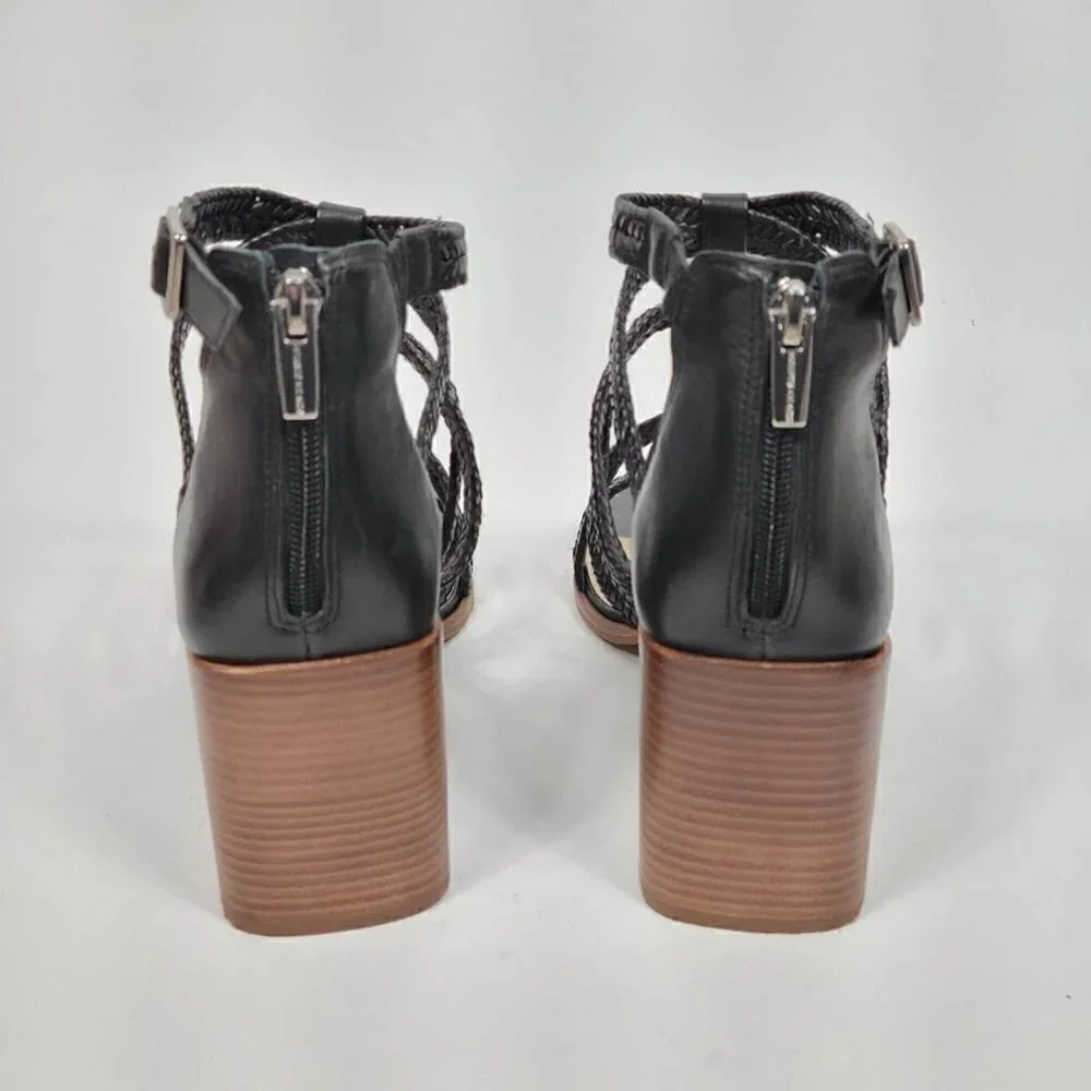 Vince Camuto Black Leather Sandals  #145 Size 10M